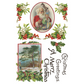 "Christmas Joy" IOD Transfer by Iron Orchid Designs. Available at Milton's Daughter. Pg 3 of 8. Vintage-style Christmas cards with Santa Claus and holly decorations.