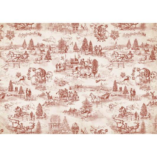 "Christmas Toile" decoupage rice paper by Decoupage Queen. Available at Milton's Daughter.