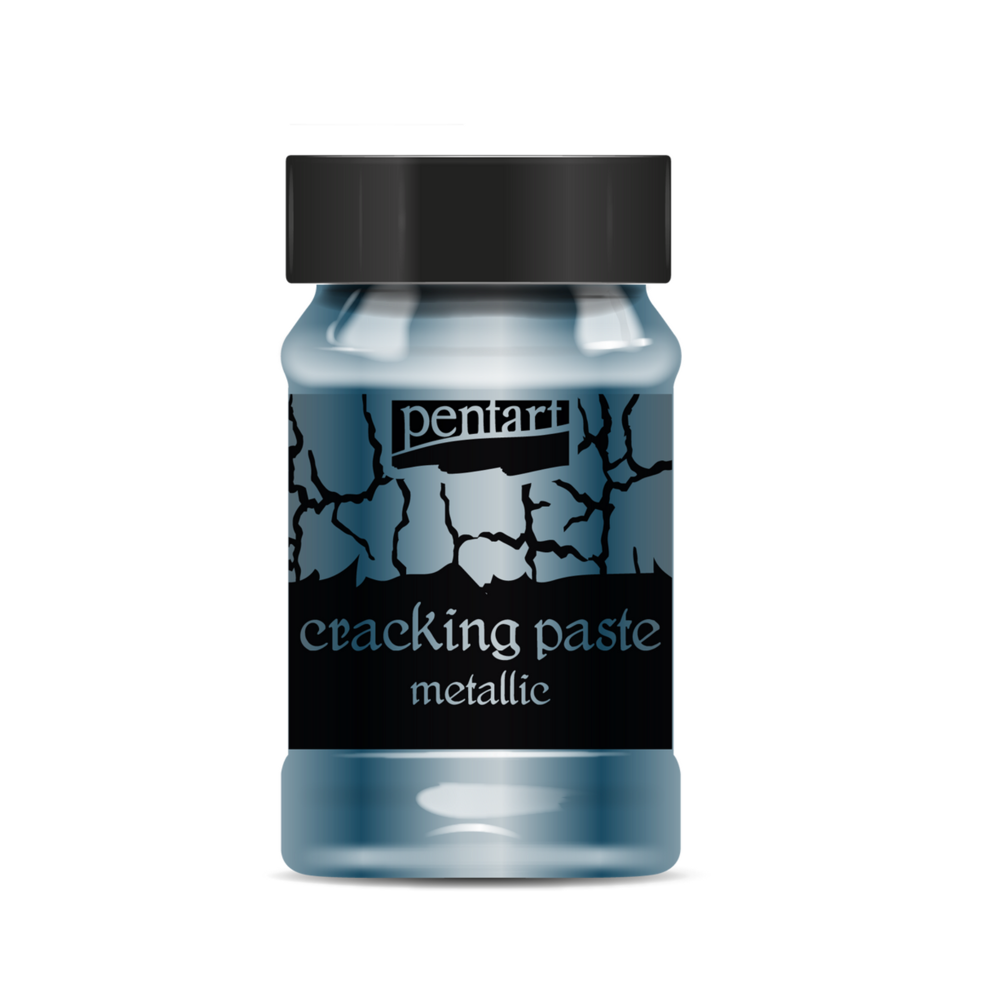 "Cracking Paste-Metallic" by Pentart.  Silvery Blue 100 ml. Available at Milton's Daughter.