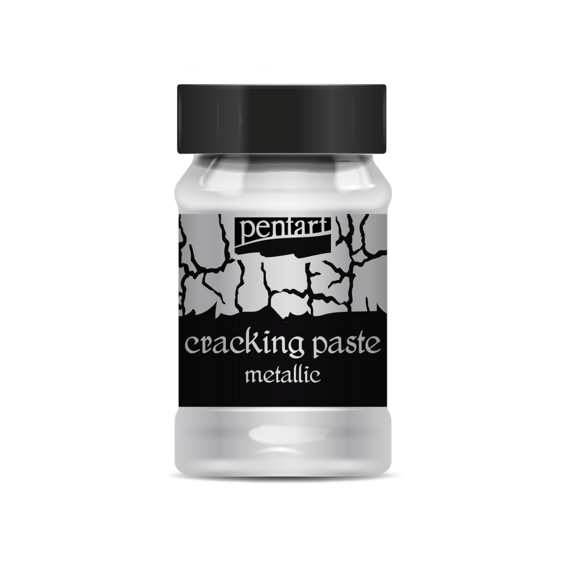 "Cracking Paste-Metallic" by Pentart. Silver 100 ml. Available at Milton's Daughter.