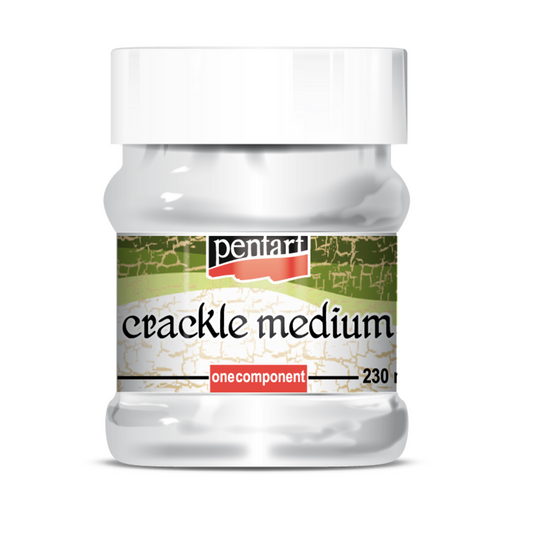 "Crackle Medium" 230 ml by Pentart. Available at Milton's Daughter.
