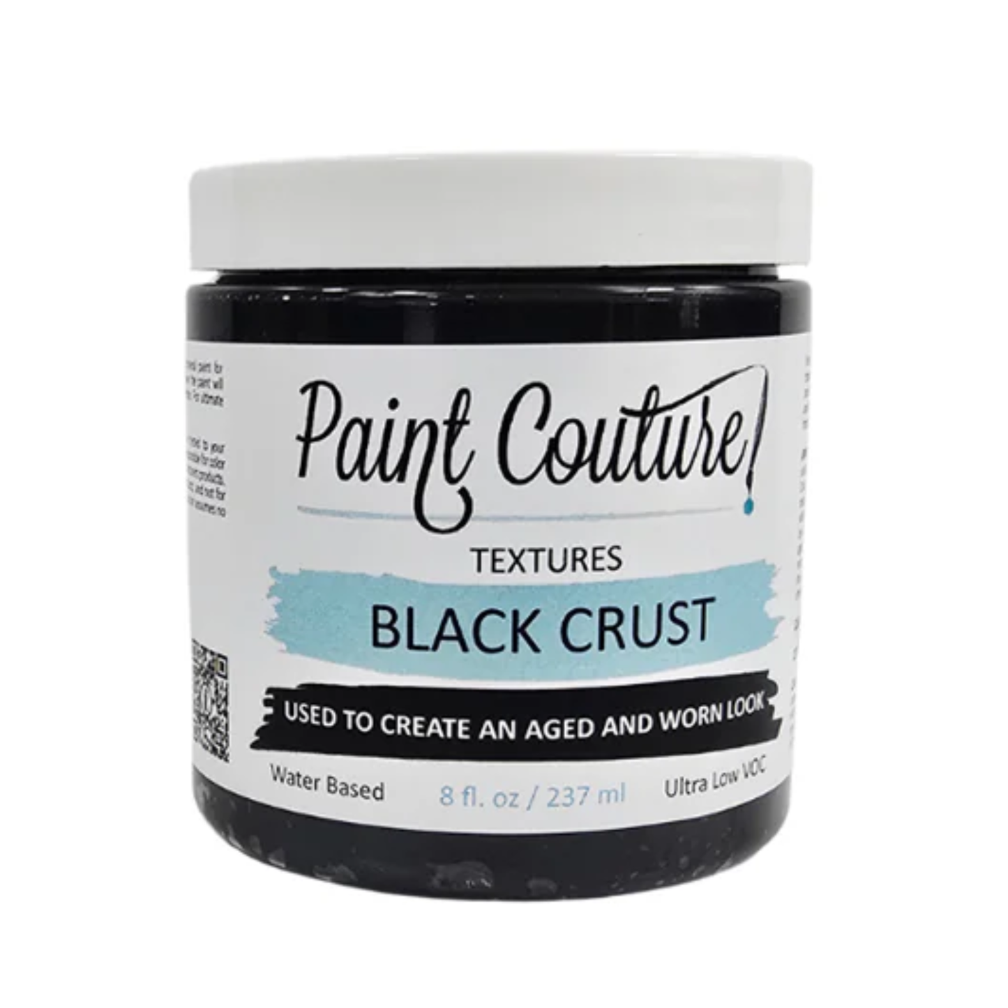 Jar of Paint Couture Textures Black Crust on a white background