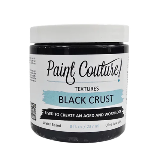 Jar of Paint Couture Textures Black Crust on a white background