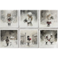 Set of six winter-themed images featuring children in snowy scenes.