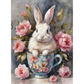 "Easter Bunny In A Teacup With Pink Flowers" decoupage rice paper by AB Studio. Available at Milton's Daughter.