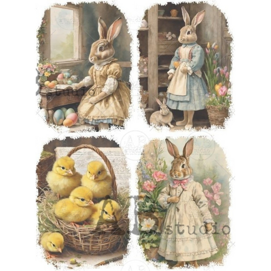 Easter Ladies in Dresses 4 Pack