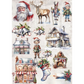 "Elves and Holiday Stores" decoupage rice paper by AB Studio. Available at Milton's Daughter.