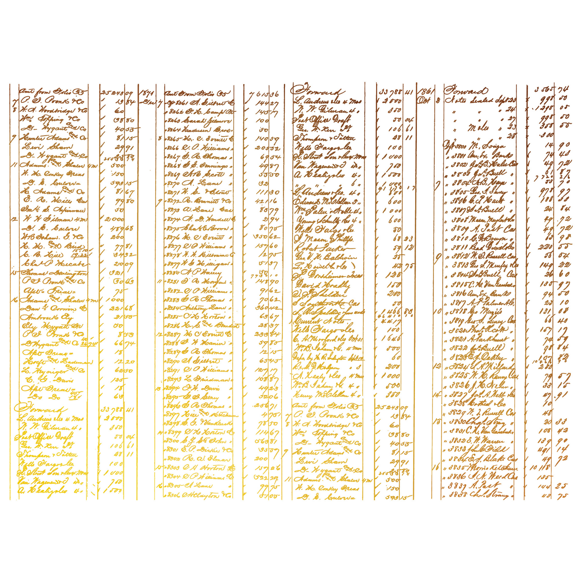 "Emporium" IOD Gilded Foil Transfer by Iron Orchid Designs. Eight 12" x 16"  pages. Page 1.