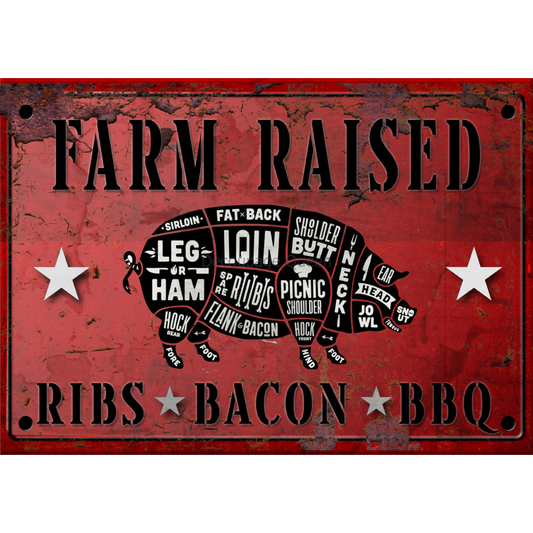 "Farm Raised Bacon" decoupage rice paper by Decoupage Queen. Available at Milton's Daughter.