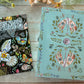 Fern Fables IOD Transfer book side by side with completed project.