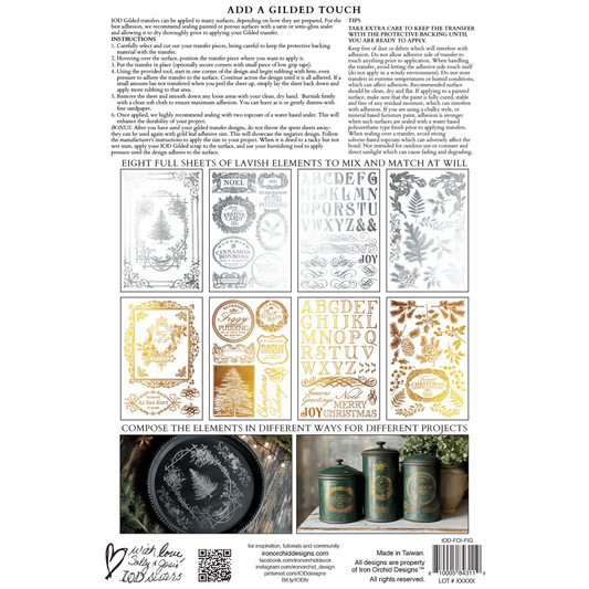 "Figgy & Flourish" IOD Gilded Foil Transfer by Iron Orchid Designs. Back Cover. Available at Milton's Daughter.