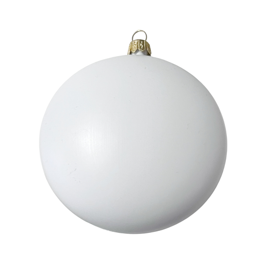 White Christmas ball ornament on a white background