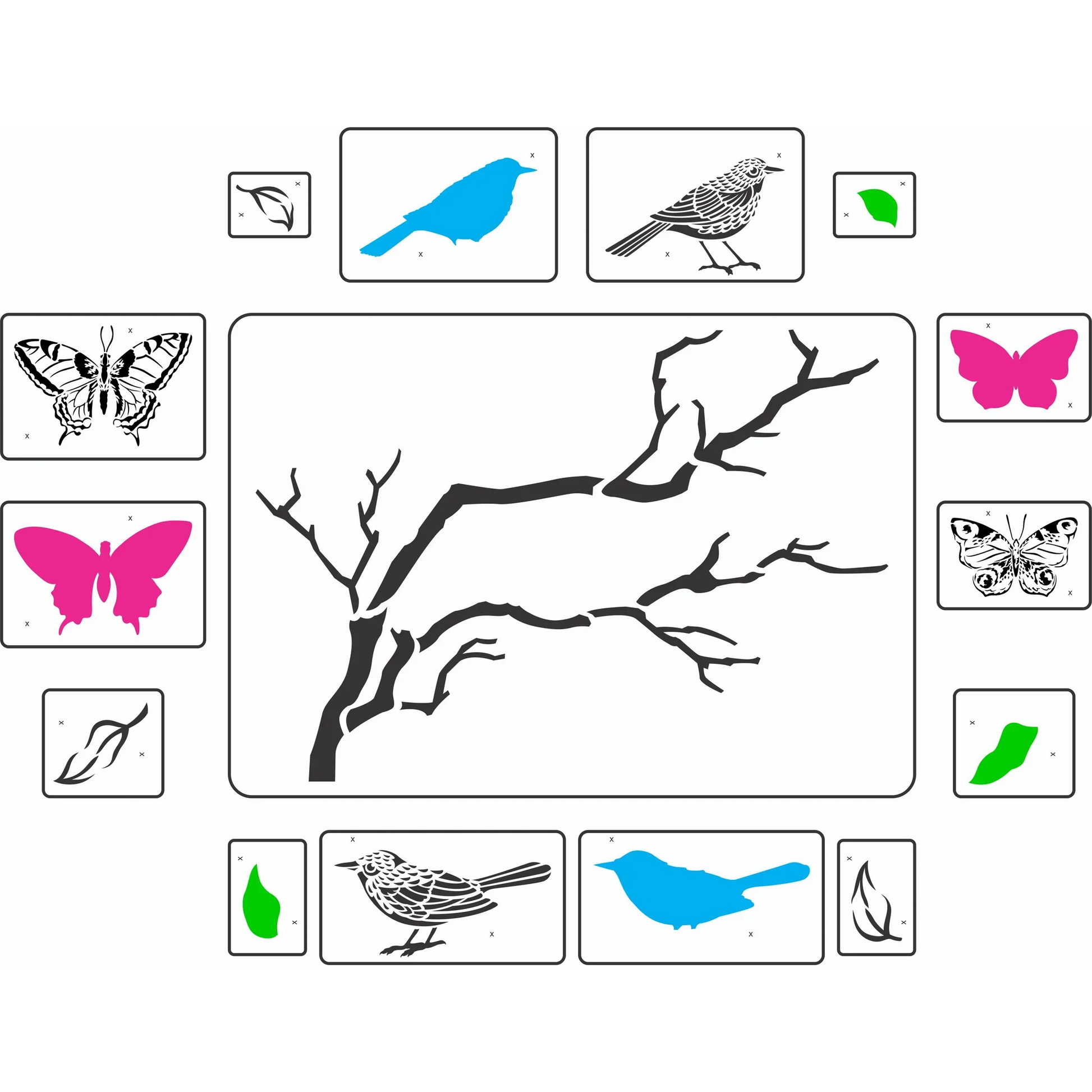 "Flutter and Feather" stencil set by JRV Stencil Co. for DIY Paints. Available at Milton's Daughter. Example 3