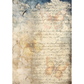 Decorative paper with butterflies and text on a peach colored background.