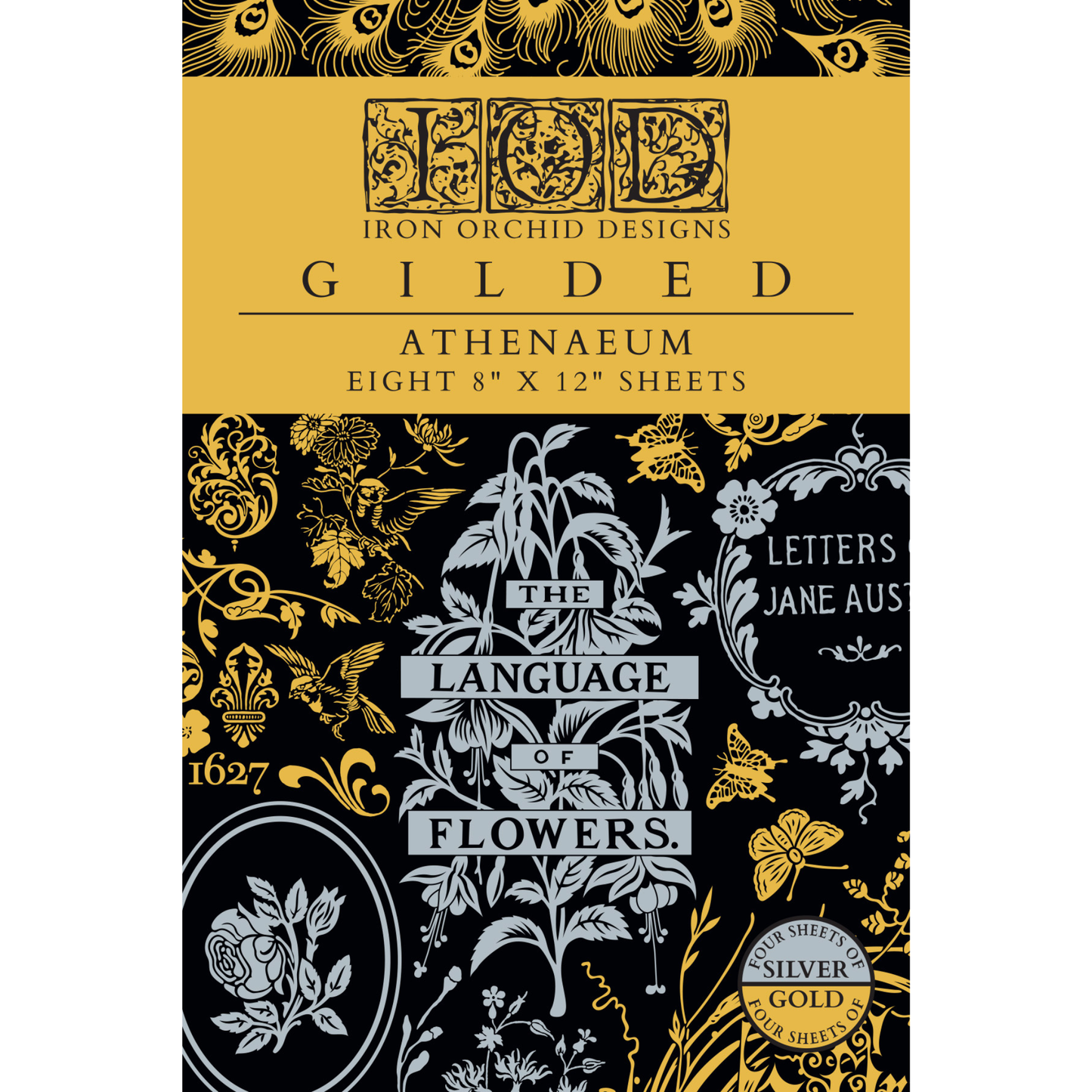 Athenaeum IOD Gilded Foil Transfer by Iron Orchid Designs. Front Cover.