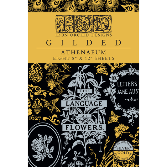Athenaeum IOD Gilded Foil Transfer by Iron Orchid Designs. Front Cover.