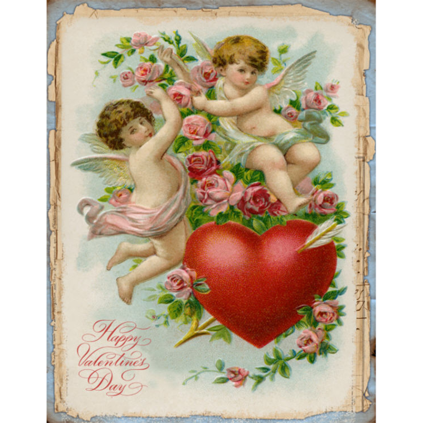 "Happy Valentine's Day-V110" decoupage paper by Monahan Papers. Available at Milton's Daughter.