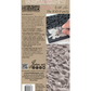 Back cover of IOD Mould Hazel & Bay, showing product features, website links, and a demonstration of a hand pressing into the textured clay surface.