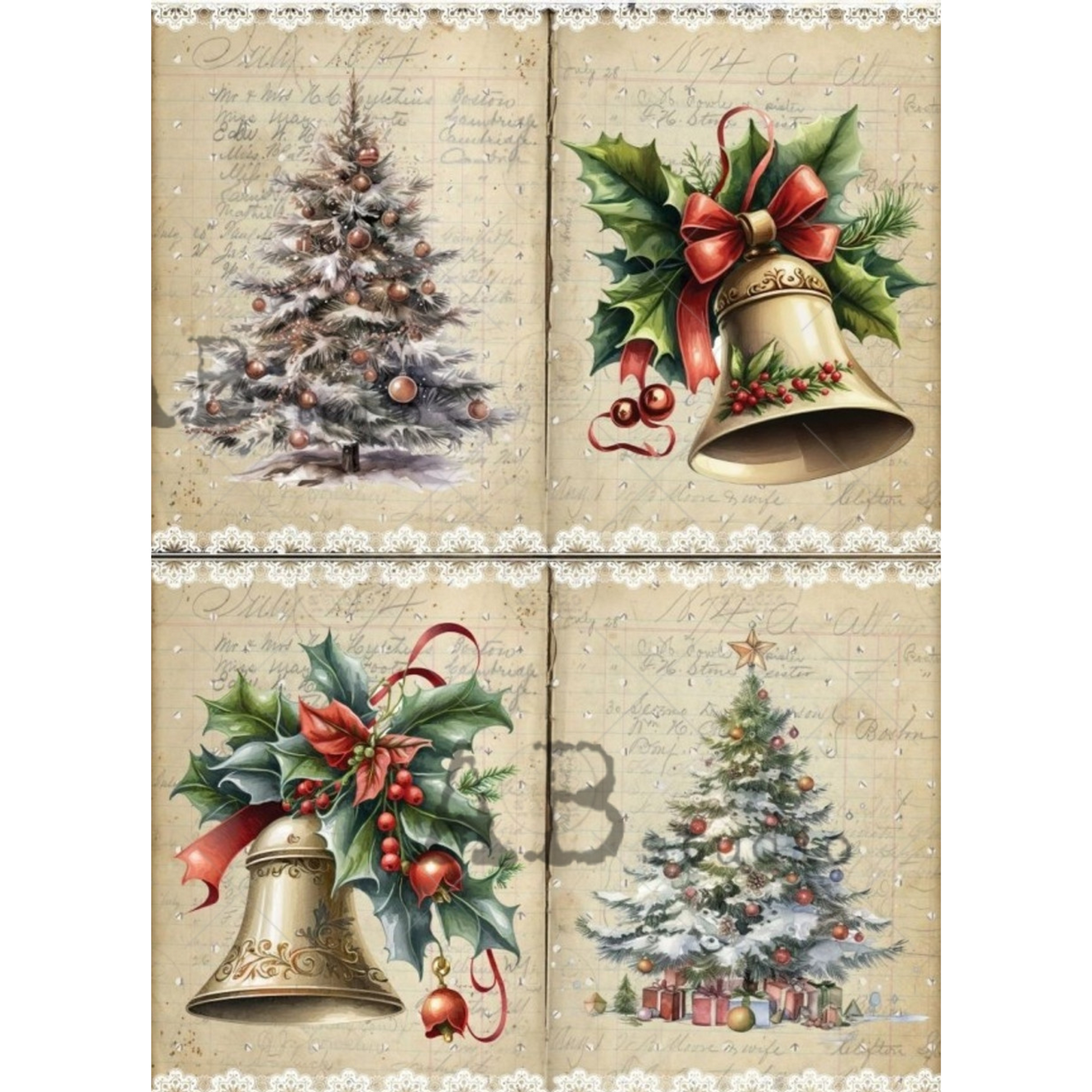 holiday-trees-bells-decoupage-rice-paper-milton-s-daughter for Free Printable Christmas Decoupage Sheets Holiday Trees & Bells - Decoupage Rice Paper – Milton's Daughter for Free Printable Christmas Decoupage Sheets