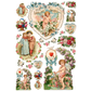 Collection of vintage-style Valentine's Day designs with cherubs, hearts, and florals.