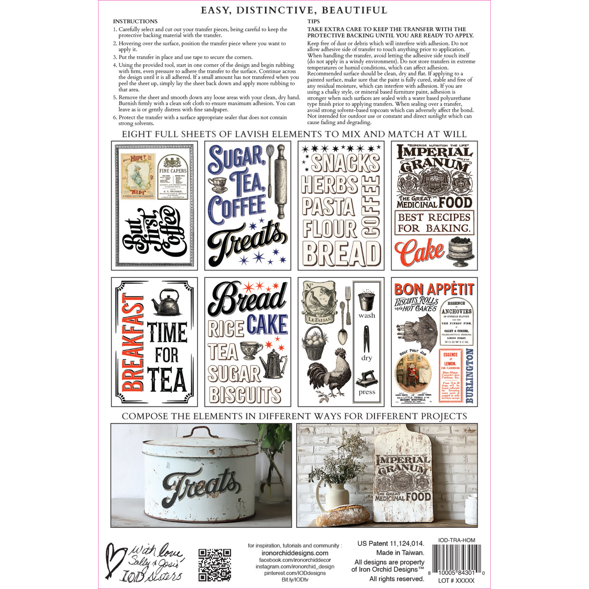 "Home Sweet Home" IOD Transfer by Iron Orchid Designs. Eight 8" x 12" sheets. Available at Milton's Daughter. Back Cover.
