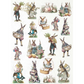 "Illustrated Rabbit Scenes II" decoupage rice paper by ITD Collection. Available at Milton's Daughter.