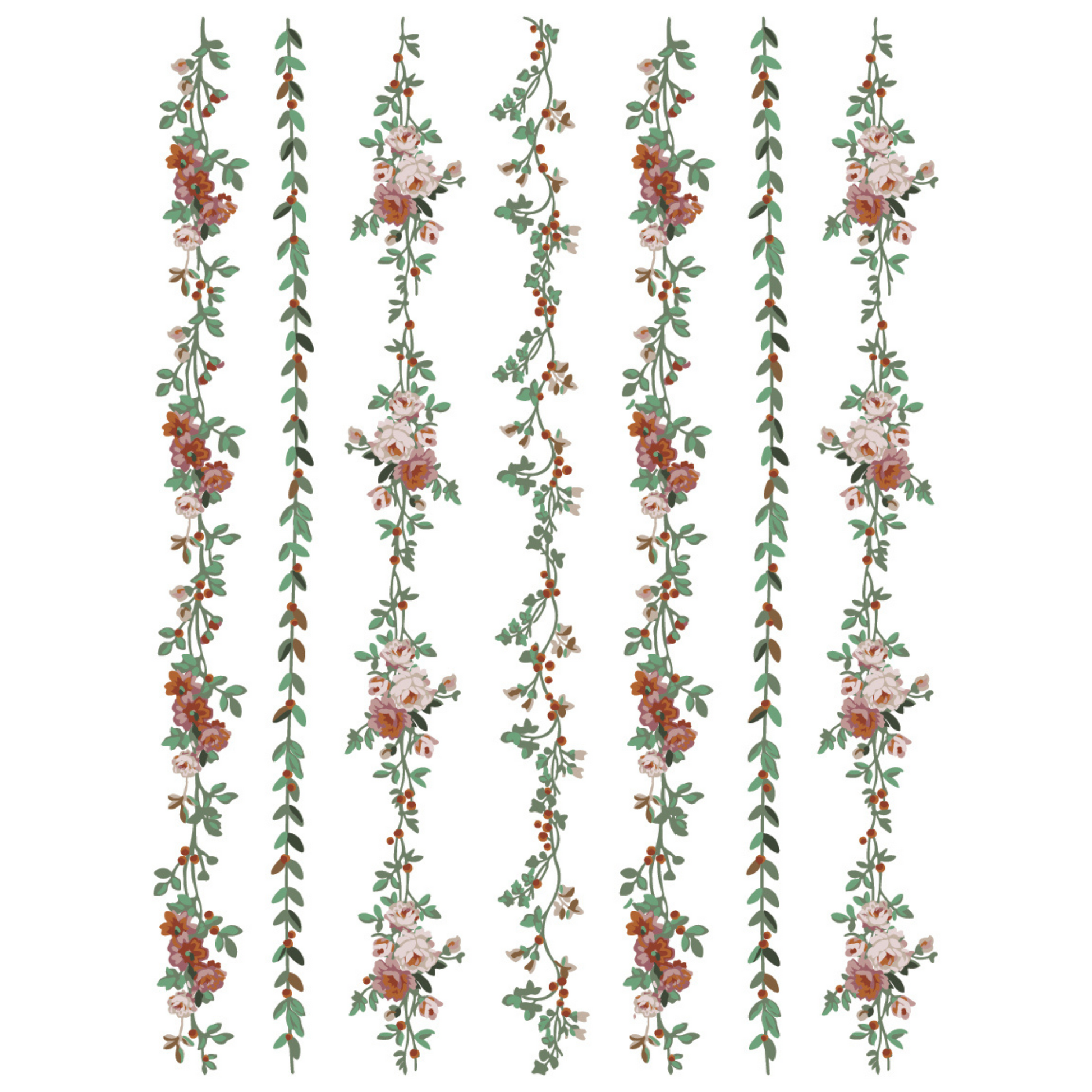 "La Folie" IOD Paint Inlay by Iron Orchid Designs. Pg 6 of 8. Set of floral garland borders. Transfer available at Milton's Daughter.