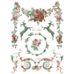 "La Folie" IOD Paint Inlay by Iron Orchid Designs. Pg 7 of 8. Decorative design with floral elements and deer figures. Transfer available at Milton's Daughter.