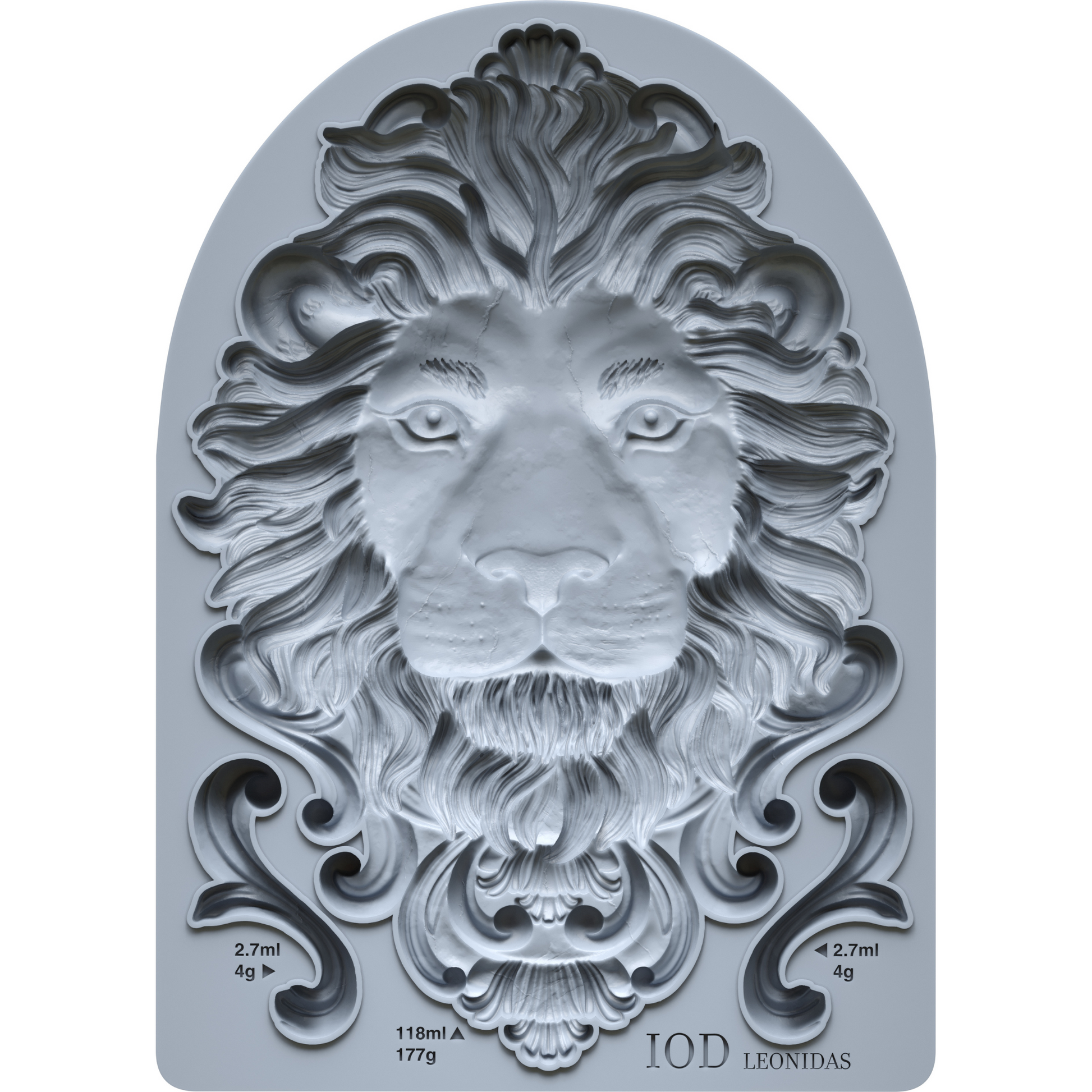 "Leonidas" IOD Mold by Iron Orchid Designs. 5" x 7" silicone mold. Available at Milton's Daughter. Product photo.