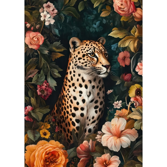 "Leopardo" decoupage paper set from Made by Marley. Page 1 of 3 sheet set. Available at Milton's Daughter.