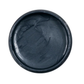 Open jar of dark grey metallic paint against a white background.