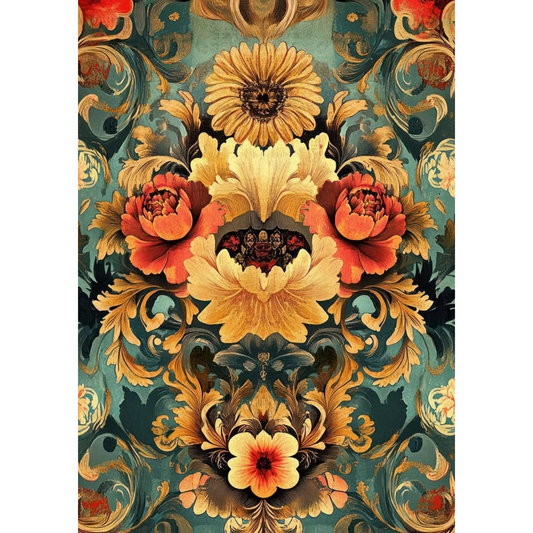 "Majestic" decoupage paper from Made by Marley. Page 1 of 3 sheet set. Available at Milton's Daughter.