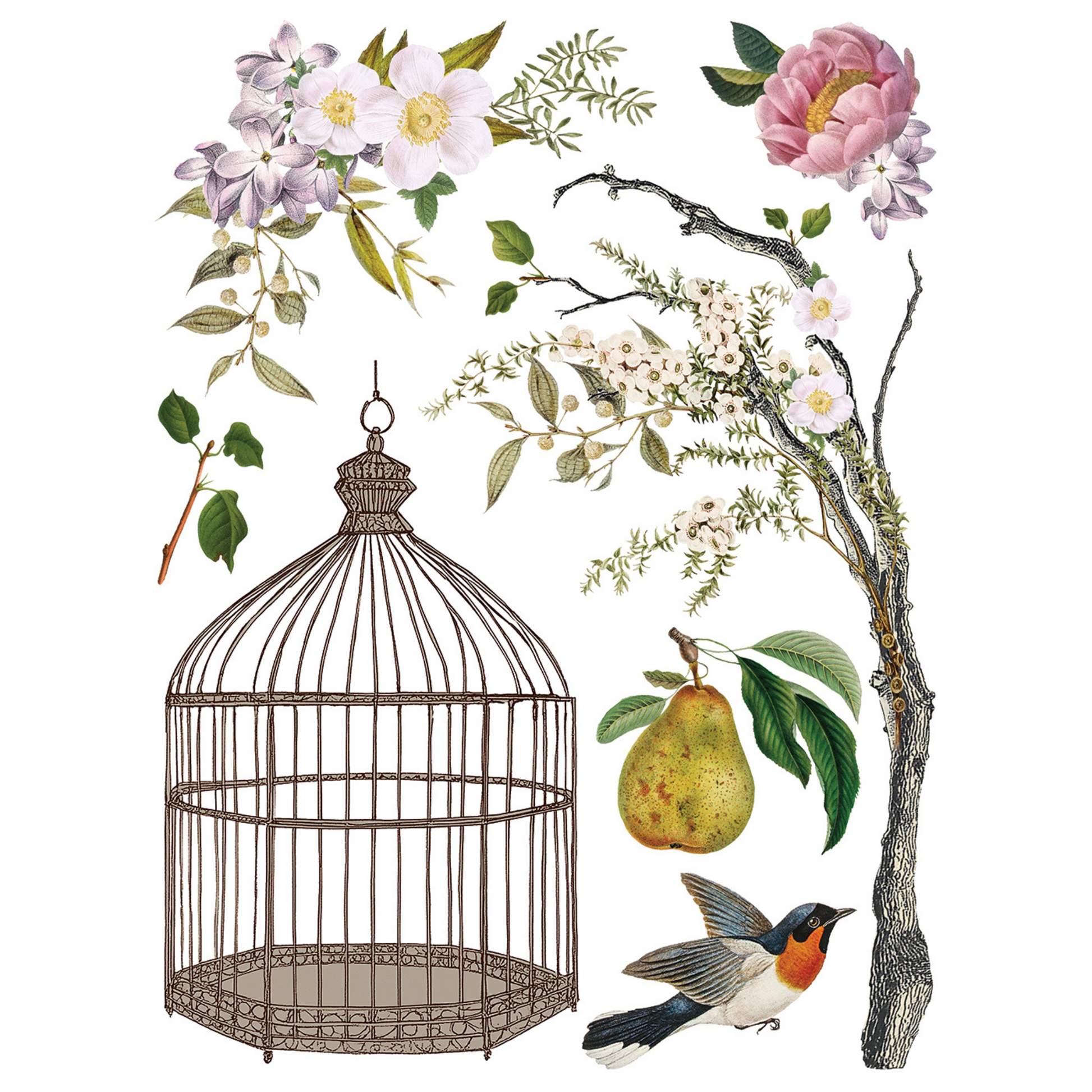 "Menagerie" IOD Transfer by Iron Orchid Designs. Eight 12" x 16" sheets. Available at Milton's Daughter. Page 5.