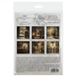 Packaging of a mix media decoupage scrapbooking paper set with images of mice in various holiday home settings.