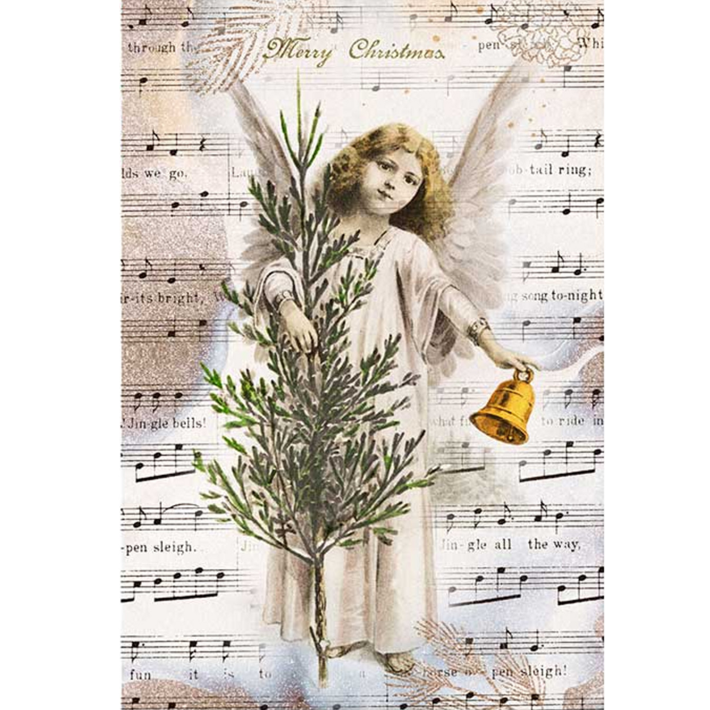 "Musical Angel" Christmas 0349-decoupage paper  by Paper Designs. Available at Milton's Daughter.