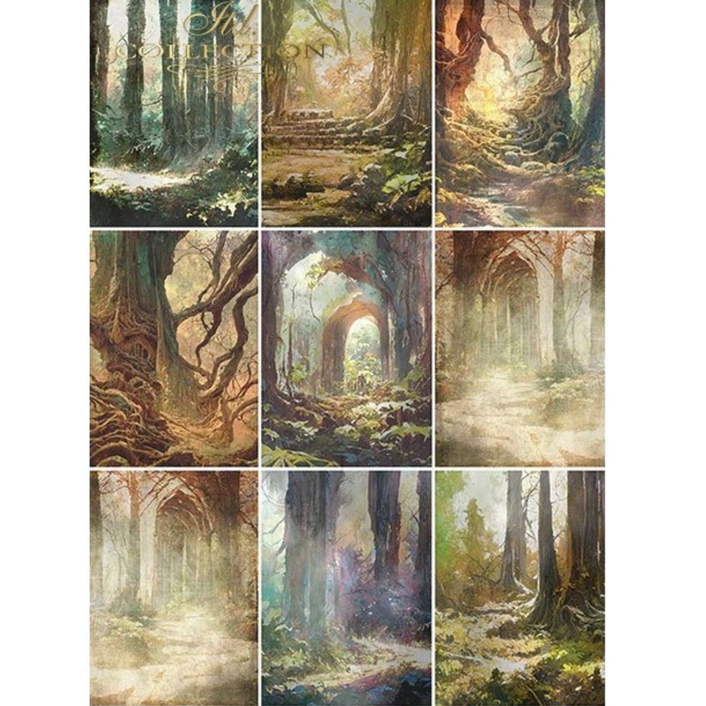 Mysterious Forest 9 pack Journaling Cards