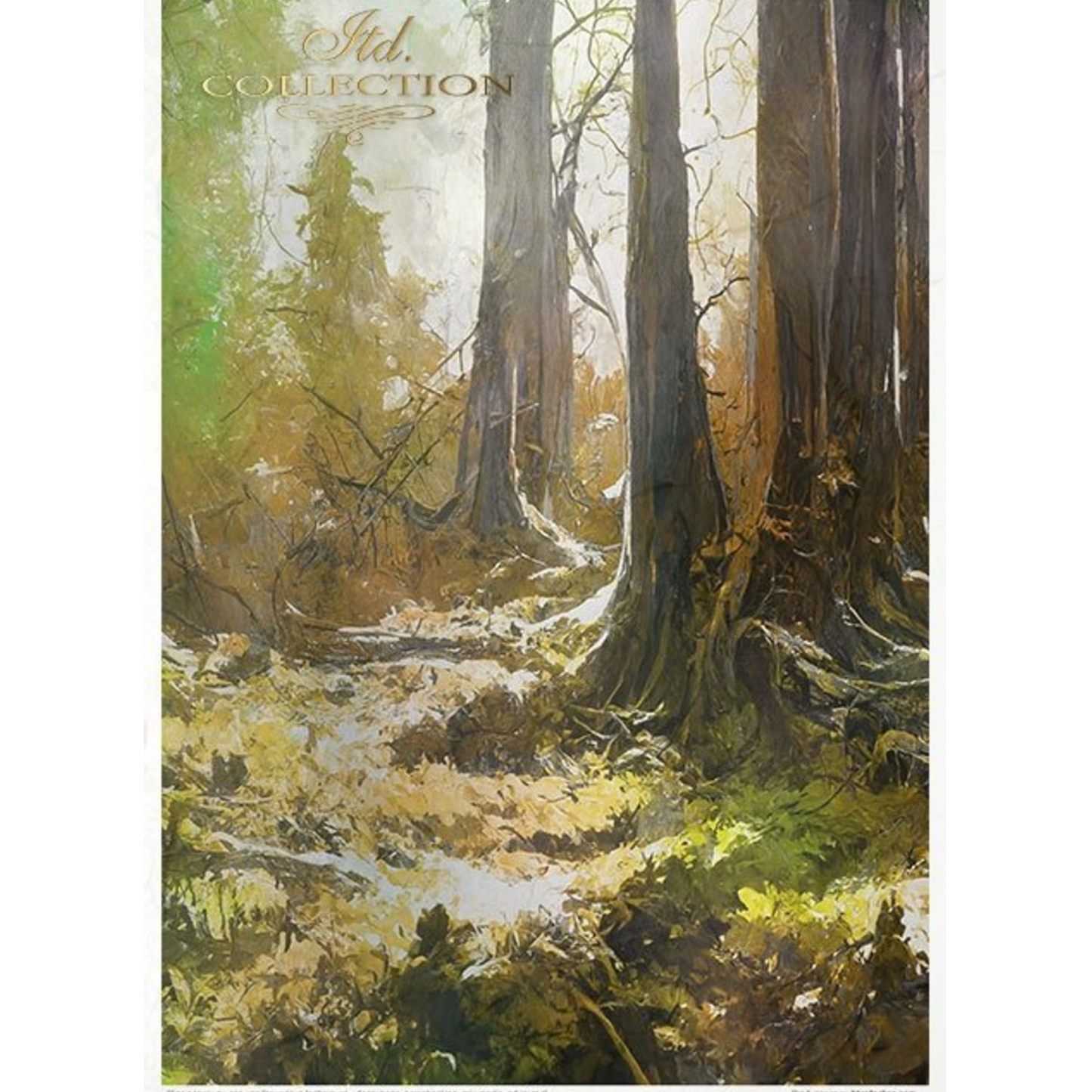 "Mysterious Forest" 11 pack decoupage rice paper set in size A4 by ITD Collection. Available at Milton's Daughter.  Page 7 of 11.