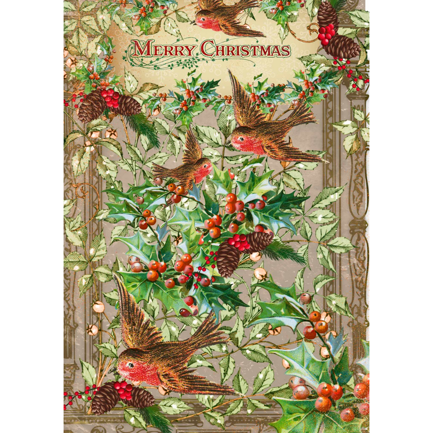 "Old Time Christmas" 3 sheet decoupage paper set by Made By Marley. Sheet #2 of 3.  Available at Milton's Daughter.