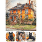 "Orange Farmhouse 4 Fall Scenes" decoupage rice paper by AB Studio. Available at Milton's Daughter.