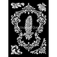 "Ornate Framing Stencil" designed by Dainty and the Queen for Decoupage Queen. Mylar A4 reusable stencil. Available at Milton's Daughter.