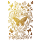 Decorative design with butterflies and foliage on a white background