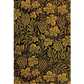 Repeating botanical pattern featuring gold grapevines, leaves, and grape clusters on a black background.