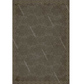 Brown damask patterned print with lace border.