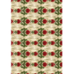 Rice paper image featuring horizontal stripes of red poinsettias and green leaves on a textured beige background.