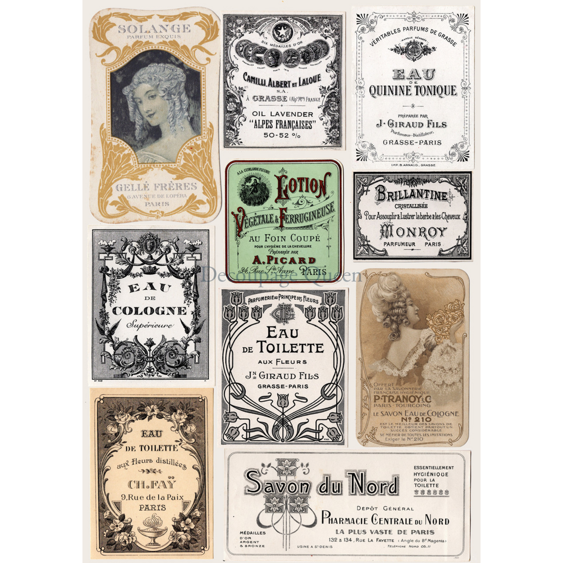 Perfume Labels - Decoupage Rice Paper – Milton's Daughter