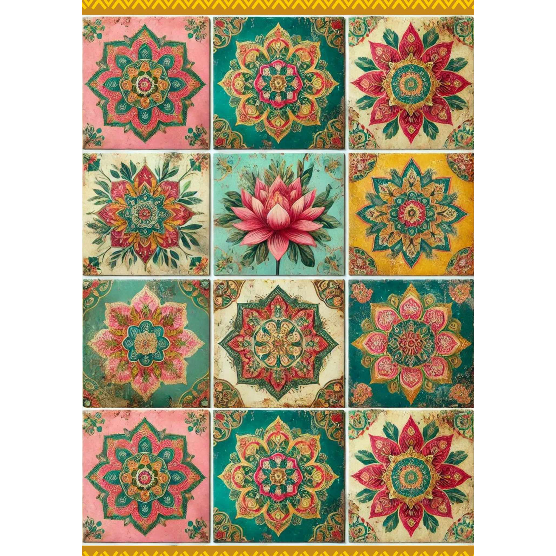 "Boho Tile" Decoupage paper set by Made By Marley. Page 2 of 3. Available at Milton's Daughter.