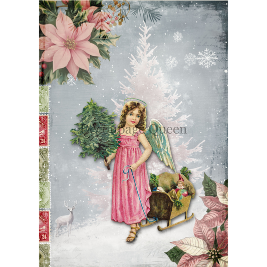 "Pink Angel" decoupage rice paper by Decoupage Queen. Available at Milton's Daughter.
