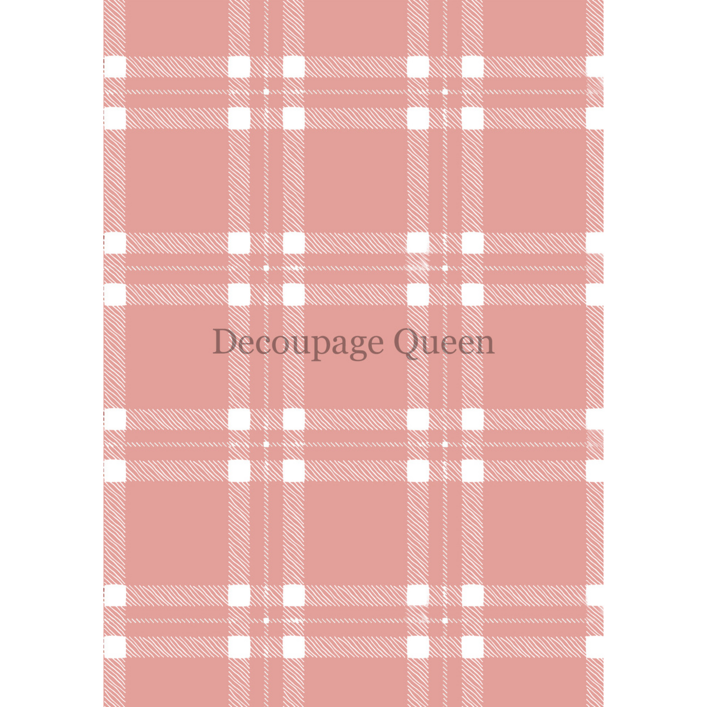 "Pink Plaid" decoupage rice paper by Decoupage Queen. Available at Milton's Daughter.