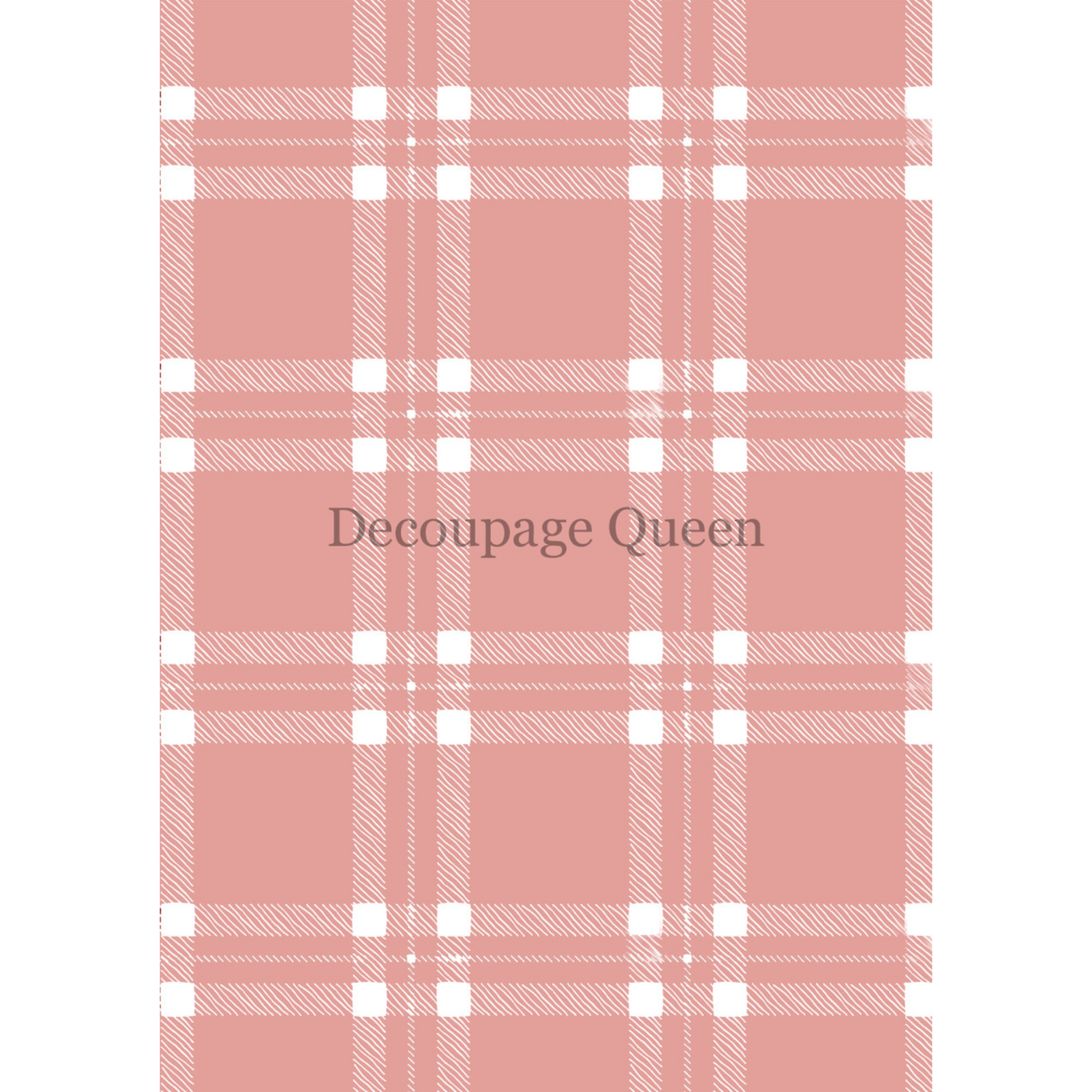 "Pink Plaid" decoupage rice paper by Decoupage Queen. Available at Milton's Daughter.