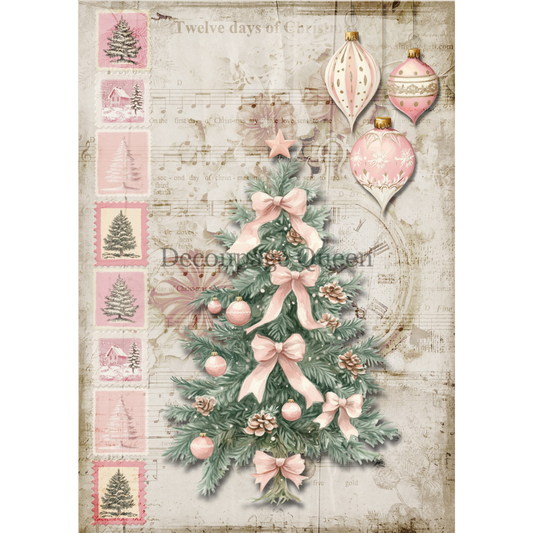 "Pink Trimmings" decoupage rice paper by Decoupage Queen. Available at Milton's Daughter.